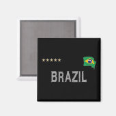 Brasilien Fußball Shirt Herz Magnet (Vorderseite/Rückseite)