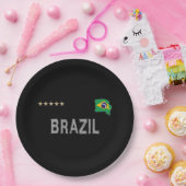 Brasilien Fußball Shirt Herz Pappteller (Party)
