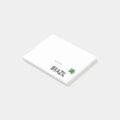 Brasilien Fußball Shirt Herz Post-it Klebezettel (angewinkelt)