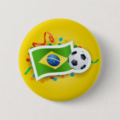 Brasilien, Fußball und Flagge Button (Vorderseite)