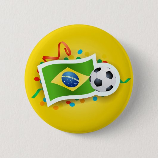 Brasilien, Fußball und Flagge Button (Vorderseite)