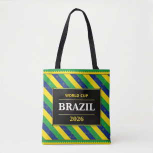 Brasilien Fußballfan-Flaggenfarben Streifenmuster Tasche