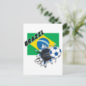 Brasilien Fußballrad Postkarte (Stehend Vorderseite)