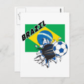 Brasilien Fußballrad Postkarte (Vorne/Hinten)