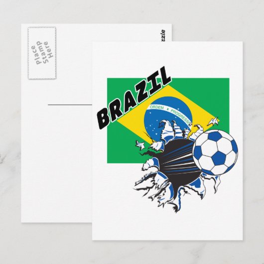 Brasilien Fußballrad Postkarte (Vorne/Hinten)
