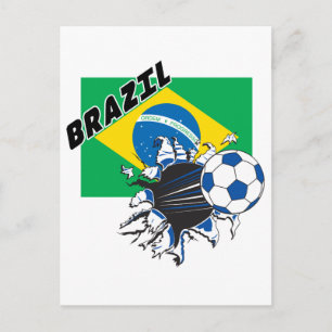 Brasilien Fußballrad Postkarte