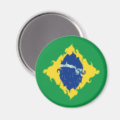 Brasilien - Gnarly Flag Magnet (Vorderseite/Rückseite)
