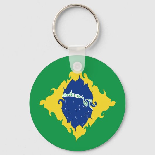 Brasilien - Gnarly Flag Schlüsselanhänger (Vorderseite)