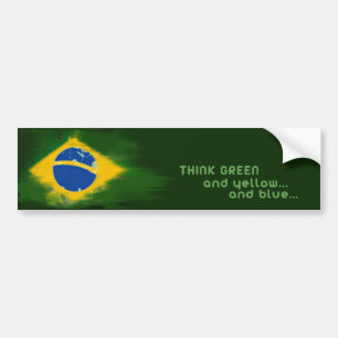 Brasilien Green and yellow Autoaufkleber