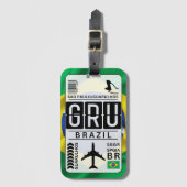 Brasilien GRU Airport Code Gepäckraum Tag Gepäckanhänger (Vorderseite Vertikal)