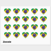 Brasilien Herz-Aufkleber (Blatt)