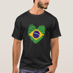 Brasilien Herz brasilianische Flagge Brasilianisch T-Shirt