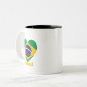 Brasilien Herzenflagge Zweifarbige Tasse (Vorderseite Links)