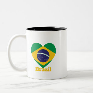 Brasilien Herzenflagge Zweifarbige Tasse