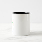 Brasilien Herzenflagge Zweifarbige Tasse (Mittel)