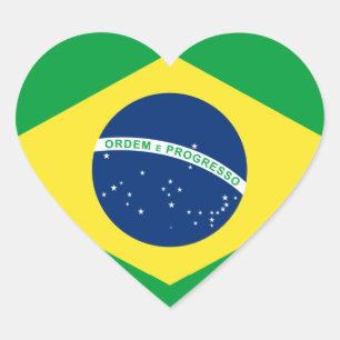 Brasilien-Herzflagge Herz-Aufkleber