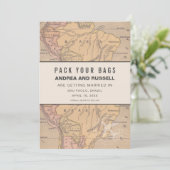 Brasilien Hochzeit in Urlaubsort Pack Ihre Flaggen Save The Date (Stehend Vorderseite)