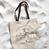 Brasilien Hochzeit | Stilisierte Skyline Tote Bag Tragetasche