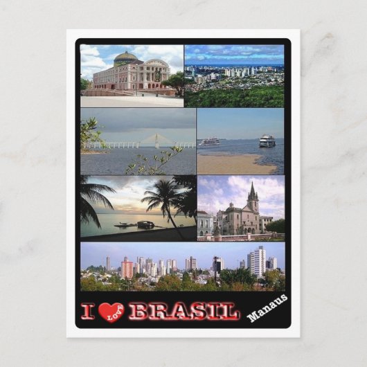Brasilien - I Liebe - Manaus - Postkarte (Vorderseite)