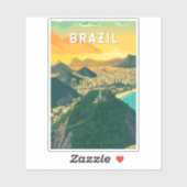Brasilien Illustration Travel Art Vintag Aufkleber (Blatt)
