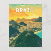 Brasilien Illustration Travel Art Vintag Postkarte (Vorderseite)