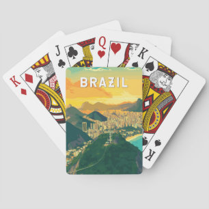 Brasilien Illustration Travel Art Vintag Spielkarten