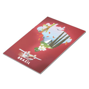 Brasilien Illustriertes Reiseplakat. Notizblock
