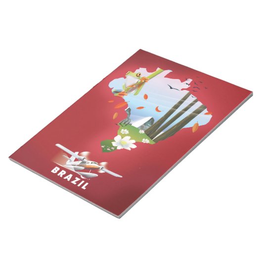 Brasilien Illustriertes Reiseplakat. Notizblock (angewinkelt)