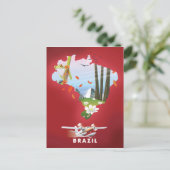 Brasilien Illustriertes Reiseplakat. Postkarte (Stehend Vorderseite)