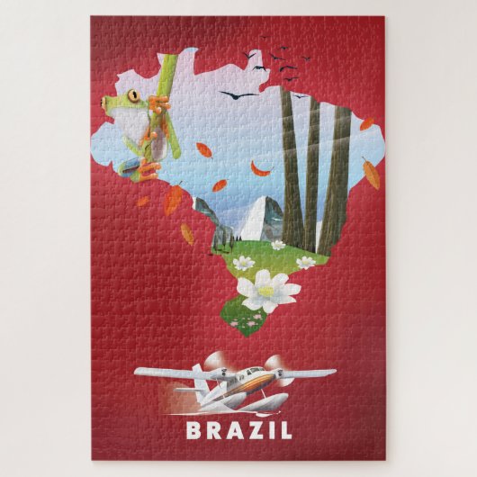 Brasilien Illustriertes Reiseplakat. Puzzle (Vertikal)