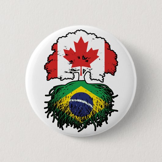 Brasilien - kanadisches Kanada Tree Roots Flag Button (Vorderseite)