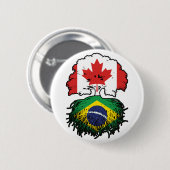 Brasilien - kanadisches Kanada Tree Roots Flag Button (Vorne & Hinten)