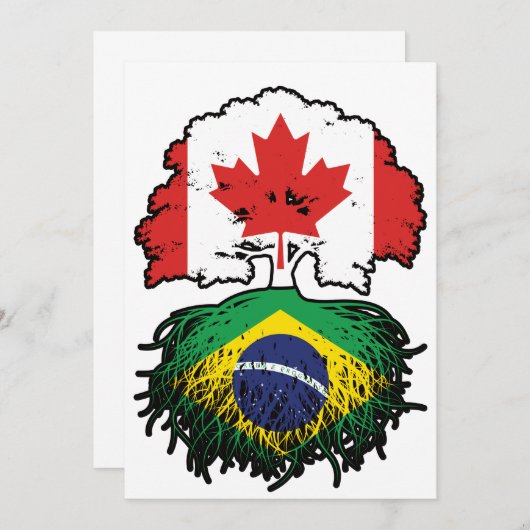 Brasilien - kanadisches Kanada Tree Roots Flag Einladung (Vorne/Hinten)
