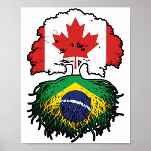 Brasilien - kanadisches Kanada Tree Roots Flag Poster