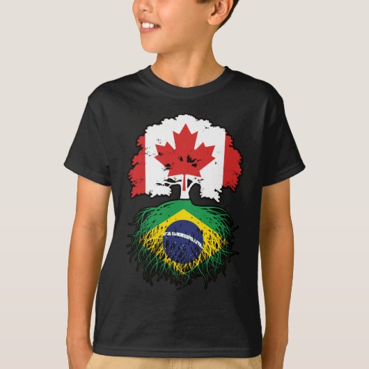Brasilien - kanadisches Kanada Tree Roots Flag T-Shirt (Vorderseite)