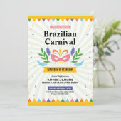 Brasilien Karneval Party Flyer Einladung (Stehend Vorderseite)