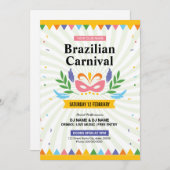 Brasilien Karneval Party Flyer Einladung (Vorne/Hinten)