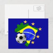 Brasilien Karte 5 Sterne Fußball Geschenke (Vorne/Hinten)