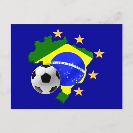 Brasilien Karte 5 Sterne Fußball Geschenke (Vorderseite)