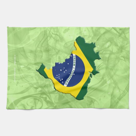 Brasilien-Karte Geschirrtuch (Horizontal)