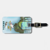 Brasilien Karte Illustriertes Reiseplakat Gepäckanhänger (Vorderseite horizontal)