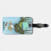 Brasilien Karte Illustriertes Reiseplakat Gepäckanhänger (Rückseite horizontal)