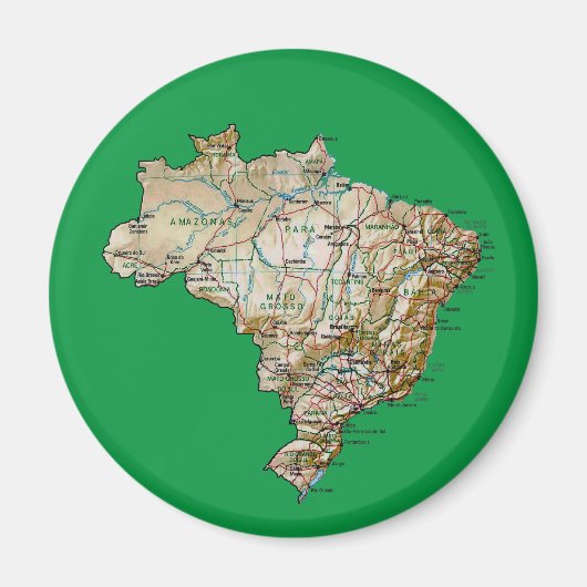 Brasilien Karte Magnet (Vorne)