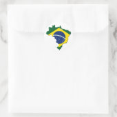 Brasilien-Karte Runder Aufkleber (Tasche)
