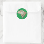 Brasilien Kartenaufkleber Runder Aufkleber (Tasche)