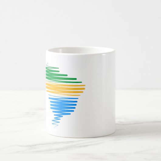 Brasilien kartografiert Grenze mit brasilianischen Kaffeetasse (Mittel)