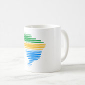 Brasilien kartografiert Grenze mit brasilianischen Kaffeetasse (VorderseiteRechts)