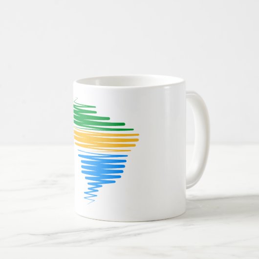 Brasilien kartografiert Grenze mit brasilianischen Kaffeetasse (VorderseiteRechts)