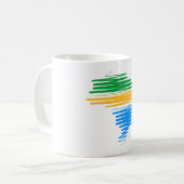 Brasilien kartografiert Grenze mit brasilianischen Kaffeetasse (Vorderseite Links)