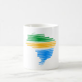 Brasilien kartografiert Grenze mit brasilianischen Kaffeetasse (Mittel)